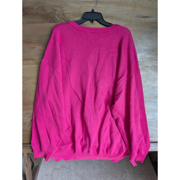 Hello Kitty Sweater Women's 3X Hot Pink Graphic Knit Long Sleeve Round Neck NWT - Picture 2 of 4